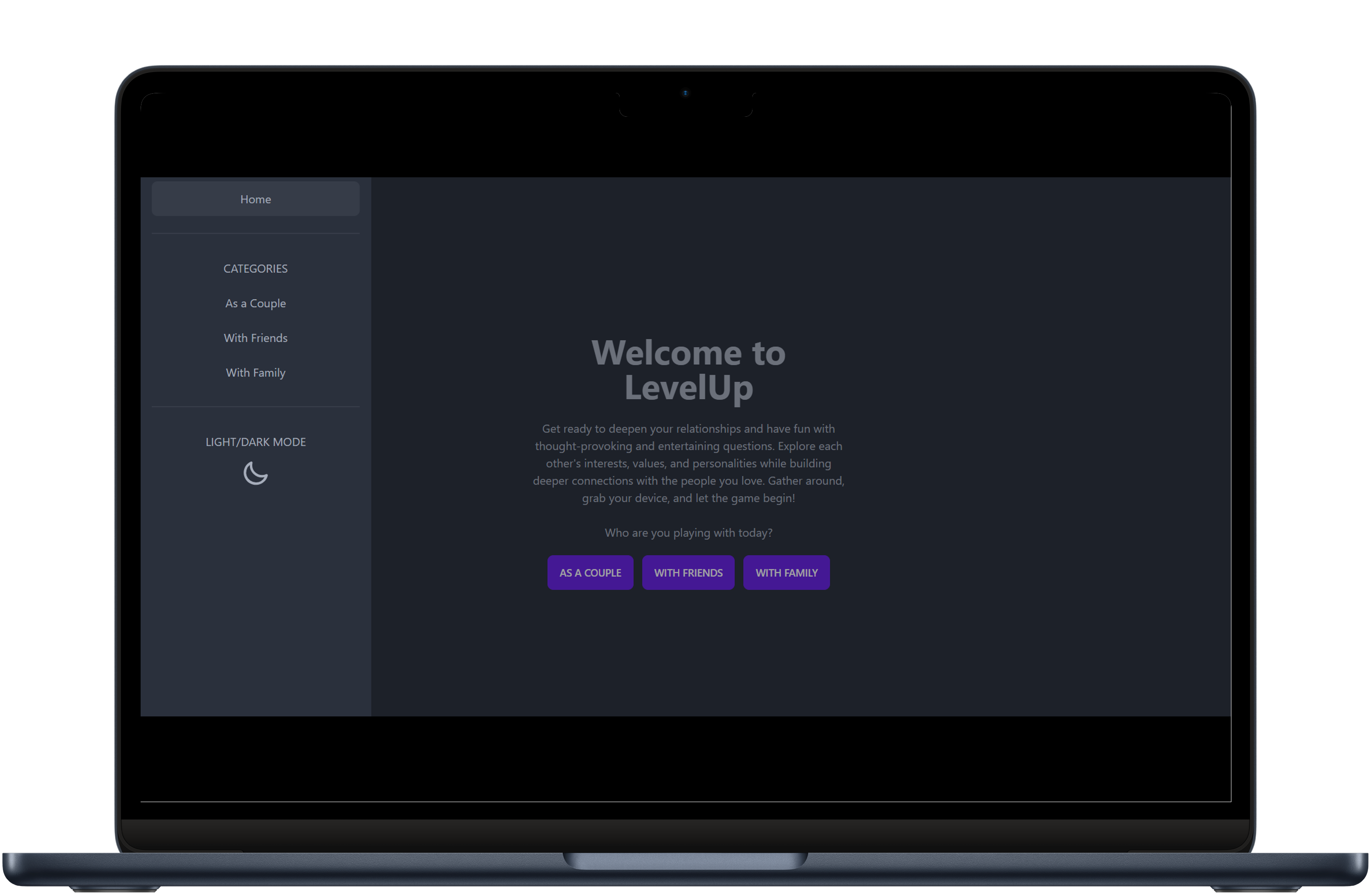 Laptop homepage