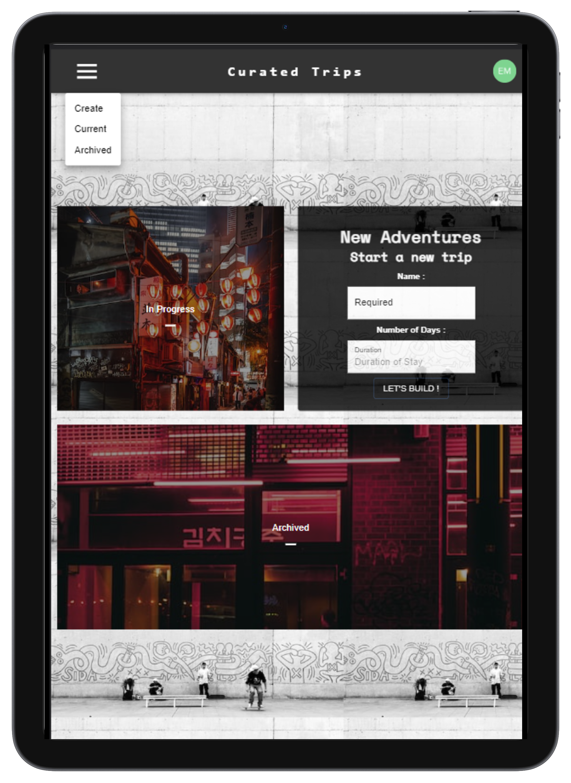 Ipad homepage